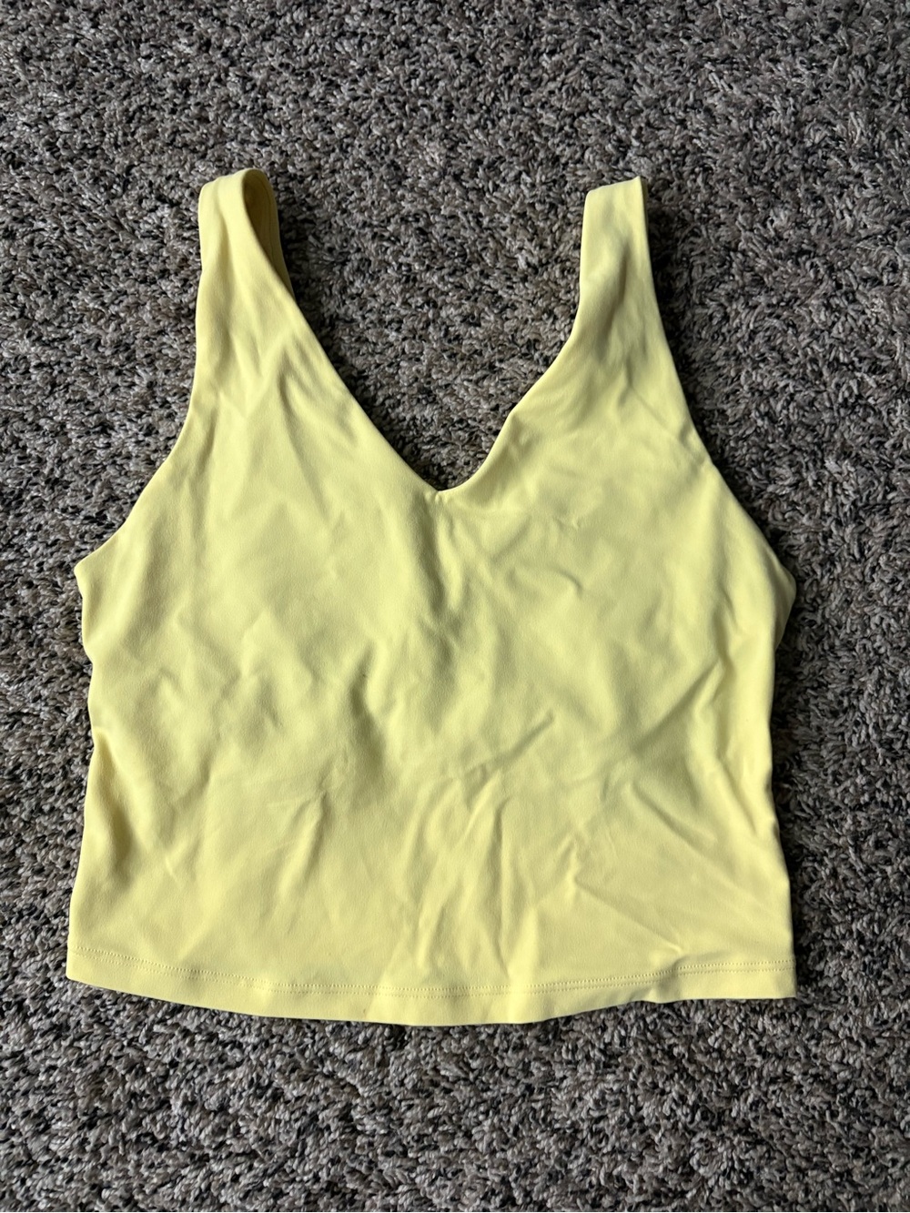 Athleta Lemon Yellow V-Neck Tank Top with build in bra